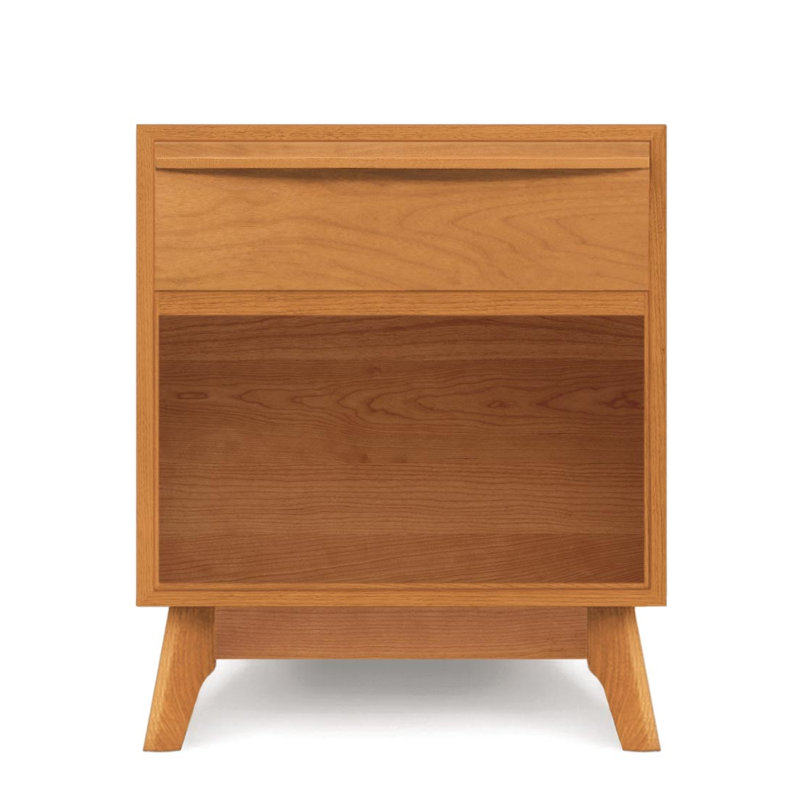Catalina 1 - Drawer Solid Wood Nightstand, Conventional, Natural Cherry