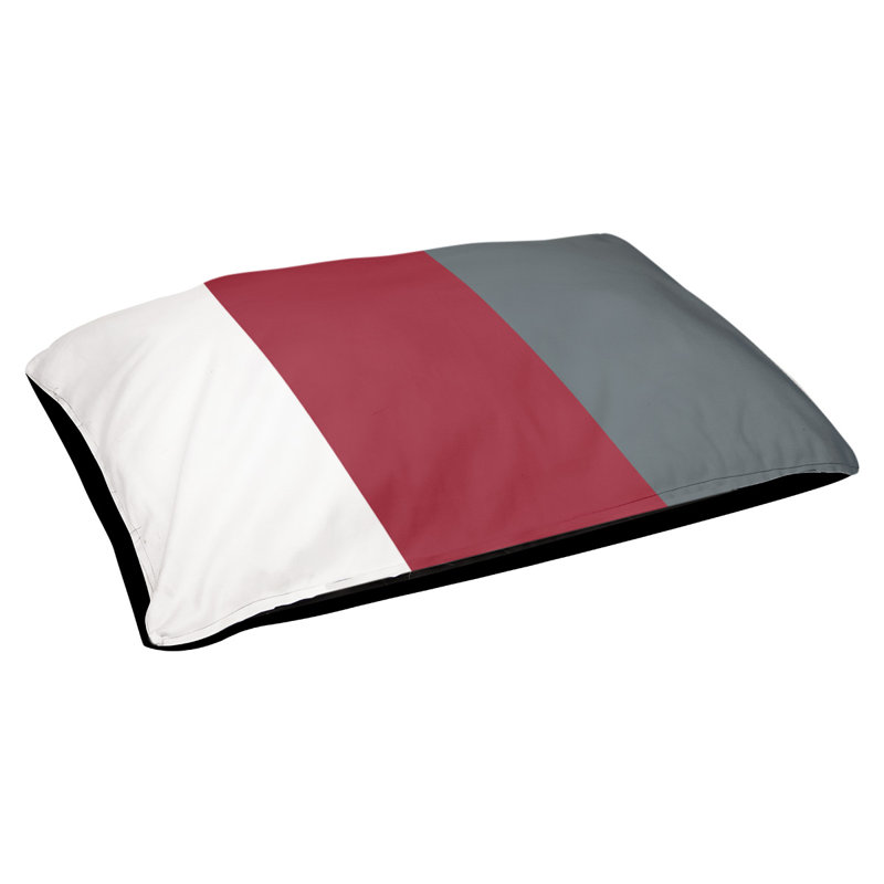Coussin d'extérieur pour chien Florida Tribe, Très grand (l 50 po x P 40 po x H 7 po), White/Red/Gray