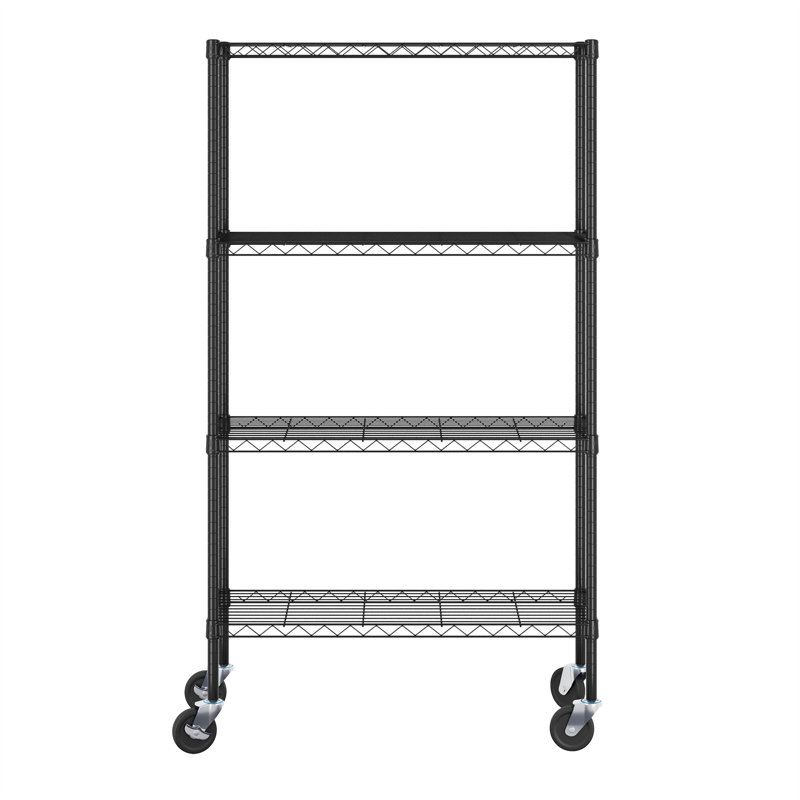 Ceana 4-Tier Metal Storage Shelf Rack, 157 cm x 91 cm x 36 cm, Black