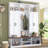 VIBE HAUS 62.2''W Entryway Hall Tree with Bench, 3 Top Cubbies & Bottom Storage Space, Farmhouse Coat Rack with Hooks & Cabinets for Entryway, Hallway, Mudroom, Living Room