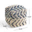 Pouf en laine et coton - naturel 16 x 16 x 16, capacité de 200 lb, entièrement assemblé, nettoyer les taches seulement, rembourré de perles et pouf cubique, propre, perlé