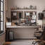 Bureau à hauteur réglable moderne et luxueux brun électrique | Bureau d'ordinateur de qualité supérieure enveloppé de cuir de qualité supérieure pour bureau personnel-501057696
