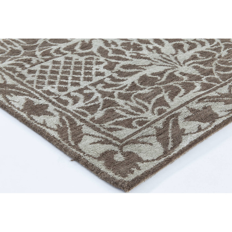 Tapis noir / brun en laine d'inspiration européenne 8 pi x 9 pi 10 po
