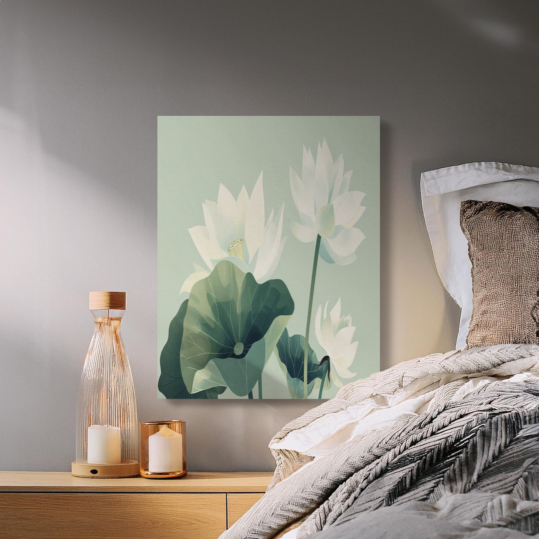 Serene Lotus Botanical Canvas Print