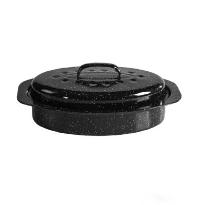 Enamel Oval Non-stick Roaster With Lid