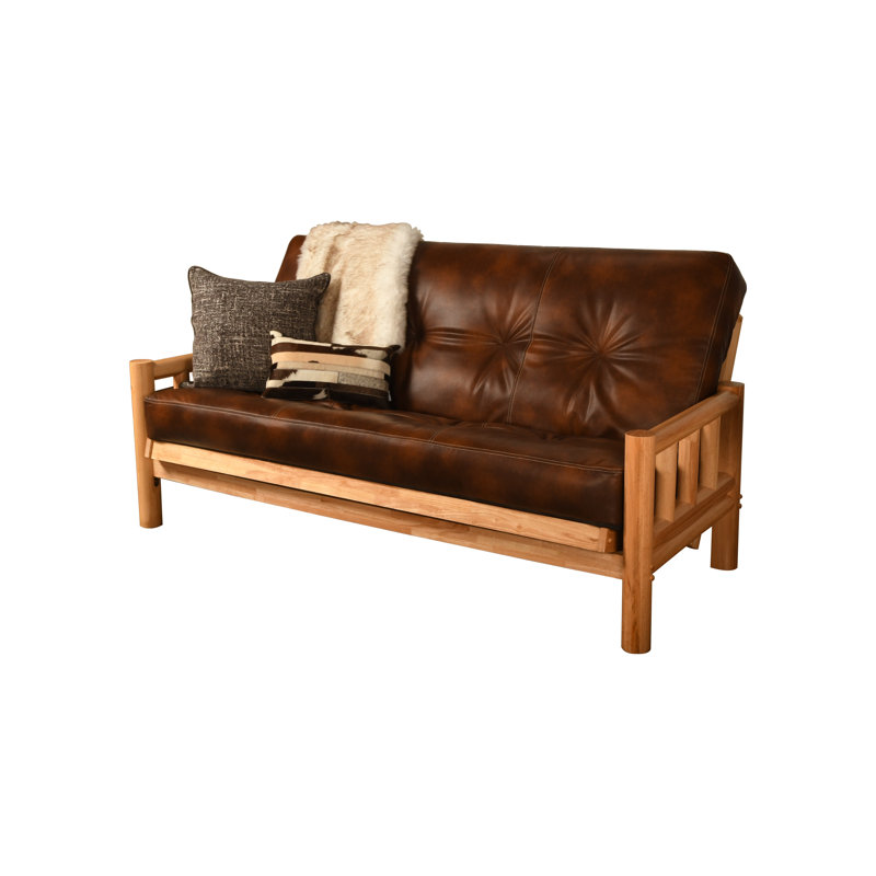 Futon double avec matelas Anders, Sentier de l'Oregon de couleur amande, Naturel
