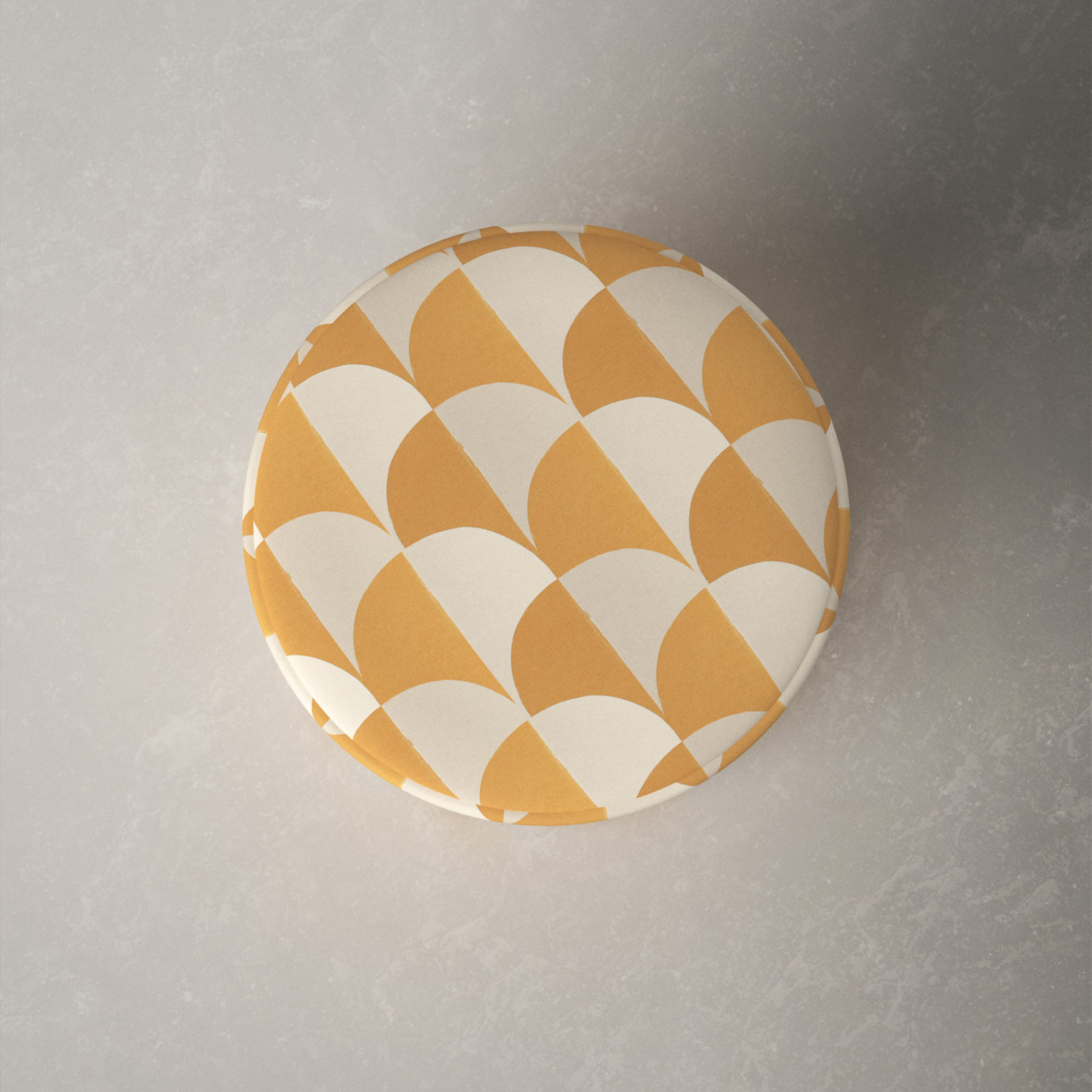 Orlando 18" Ottoman, Yellow Cotton