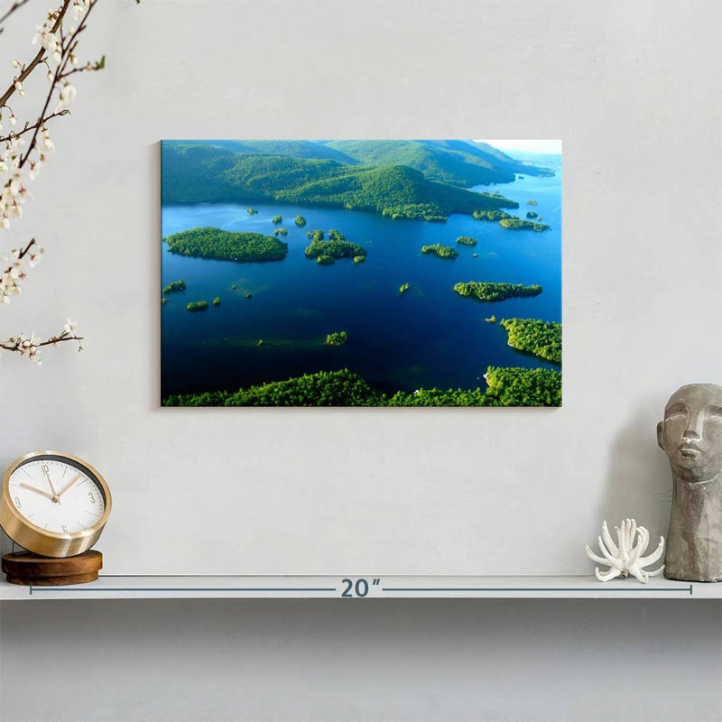 Vue aérienne d'Alvord Lake George, H 8 po x l 12 po