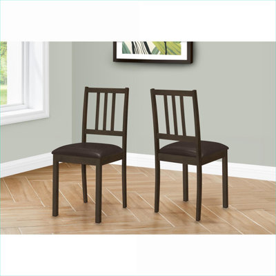 Ensemble de 2 chaises d'appoint compactes en similicuir brun chaud pour la cuisine et la salle à manger