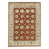 Wool Oriental Area Rug in Rust/Ivory/Gray