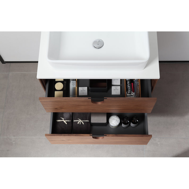 Antonina 29.53" Wide Vanity Set, Walnut