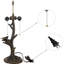 Remplacement de la base de la lampe de table Tiffany seulement, large 7 hauteur 23 pouces, apte à l'abat-jour en verre coloré, finition en résine bronze avec harpe et finale