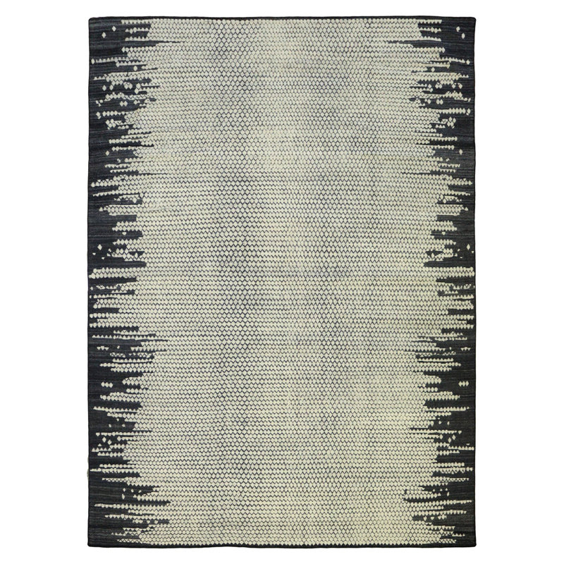 Dew Drop Wool Abstract Area Rug in Gray/Ivory/Charcoal, Rectangle 10'3" x 14'3"