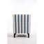 Chaise d'appoint de salon avec revêtement en lin rayé bleu et blanc, garniture cloutée de fauteuil rétro, confortable pour la pièce, confortable et durable