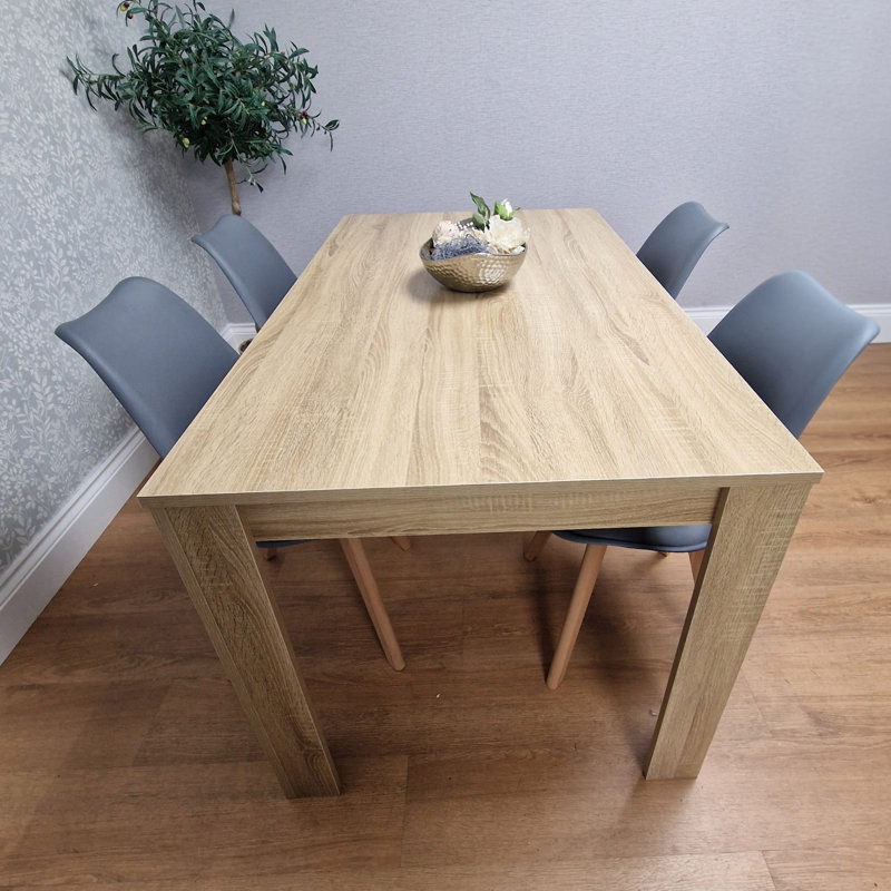 Cheryll 4 - Person Dining Set, Grey, 75cm H x 117cm W x 77cm D