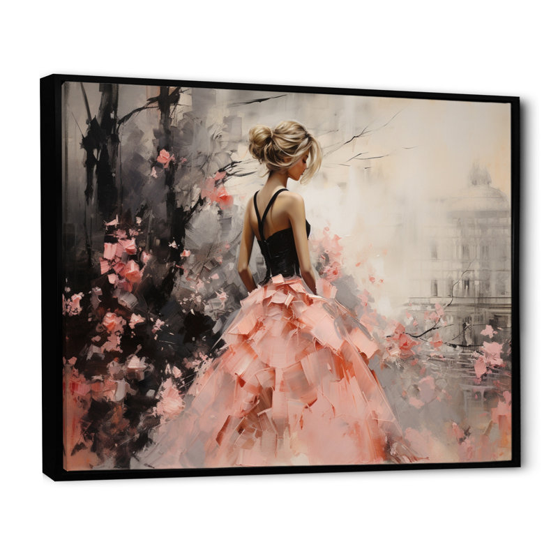 Red Barrel Studio® Fashion Pink Dress Elegance Unveiled I Framed On ...