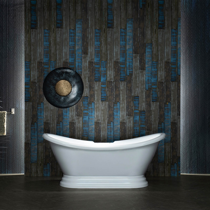 69" L x 28" W Freestanding Soaking Acrylic Double Ended Pedestal Tub (7-Inch Faucet Drillings), Oil Rubbed Bronze