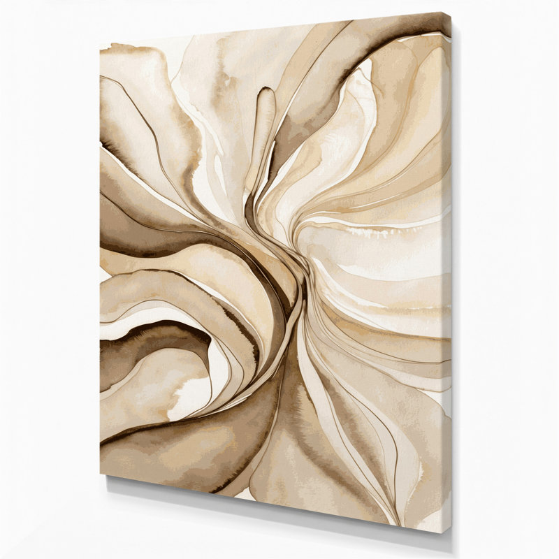 Aquarelle abstraite 29, art mural sur toile beige, H 11 po x l 14 po
