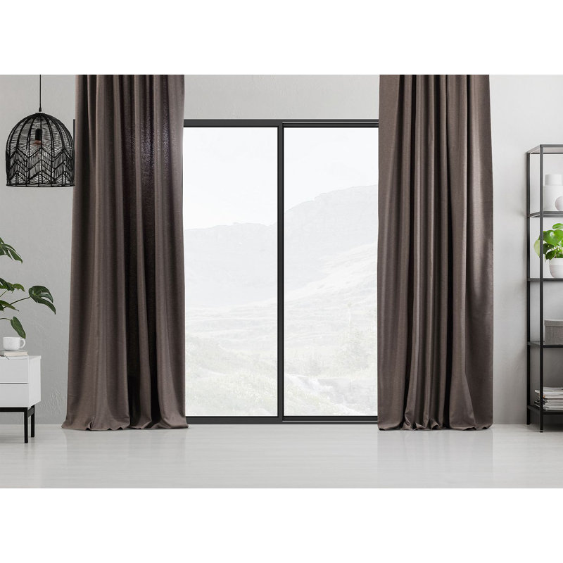 Blackout Single Curtain Panel, Mink, 260cm Width x 425cm Drop