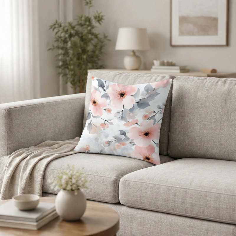 Coussin Floral - Coussin Boho, H 18 po x l 18 po