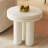 Round Coffee Table Set,Modern Nesting Coffee Table,Cream White 2 In 1 Living Room Coffee Table