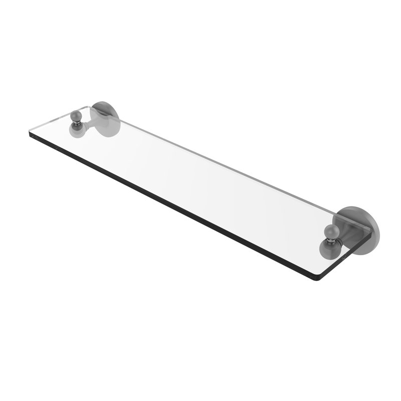 Godoy Industrial Pipe Shelves, Matte Gray, 16 Inch
