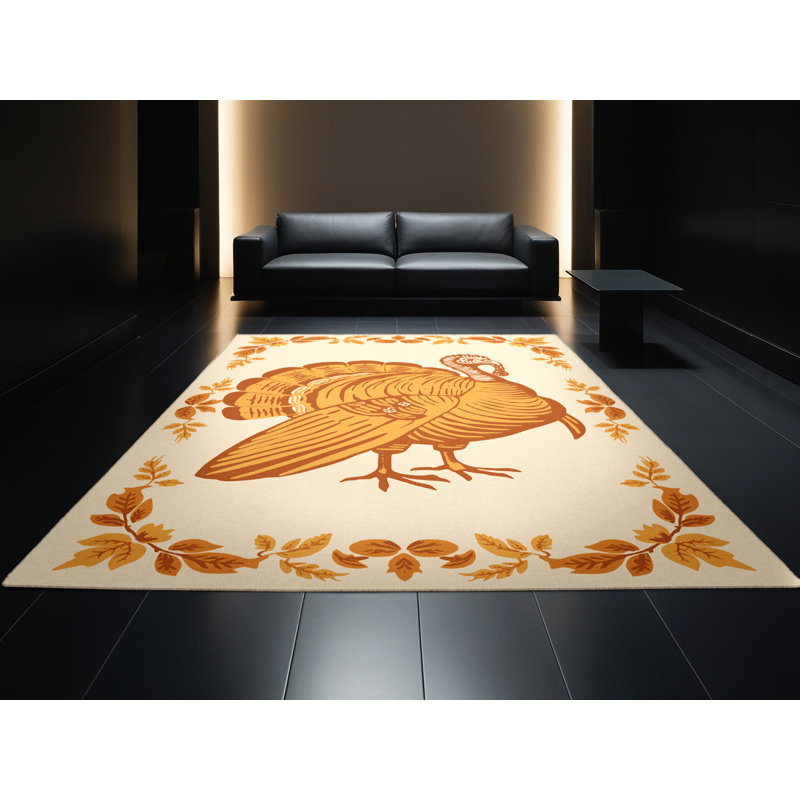 Tapis beige rustique à motif de blocs de dinde lavable à la machine Tomohon, 6 X 9