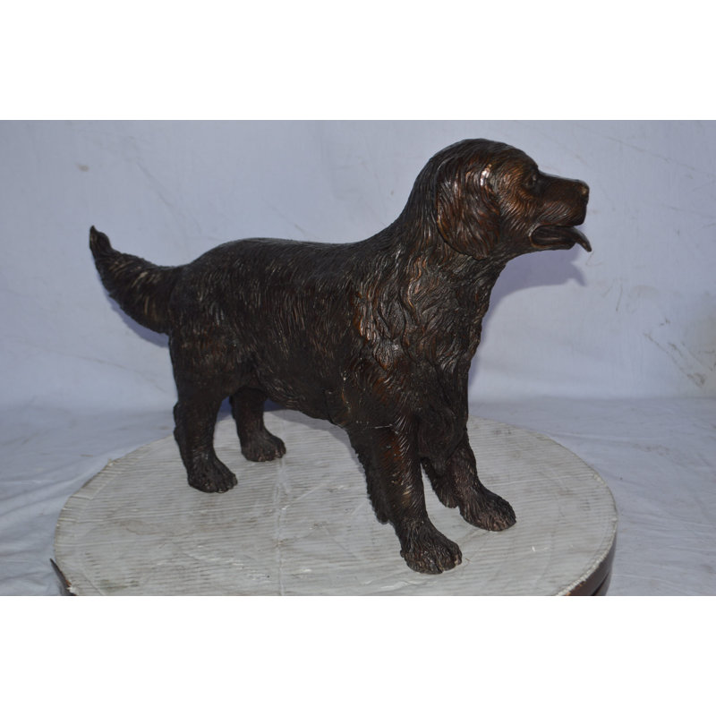 Leamington Golden Retriever dog bronze statue - Size: 26"L x 7"W x 16"H. 