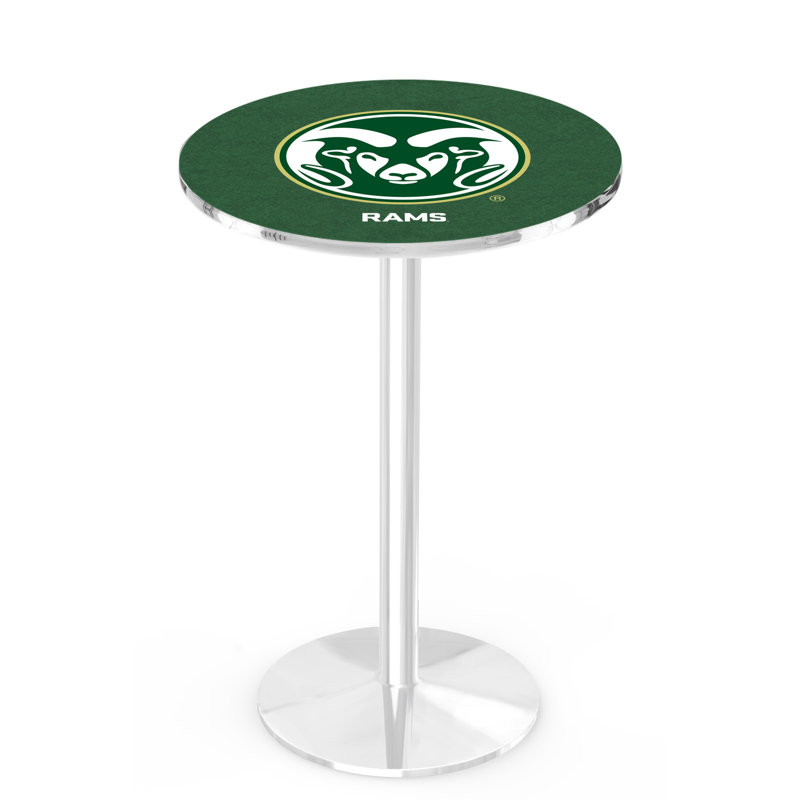 Round Metal Base Dining Table, Chrome, Colorado State University