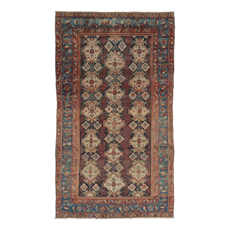 Antique Bakhtiari Tribal Rug With Geometric Medallion And Patterns - Rug & Kilim