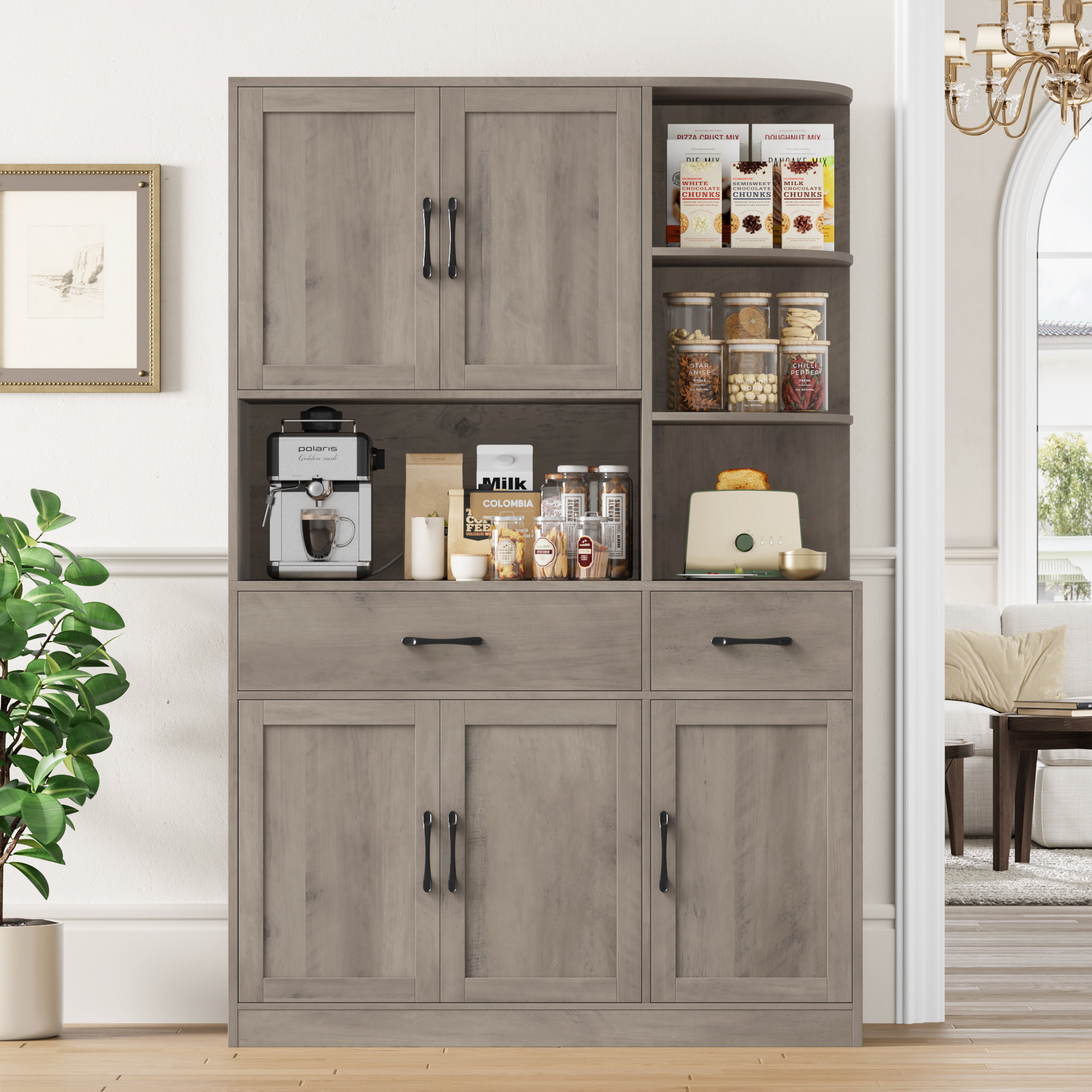 Pantry With Microwave Shelf