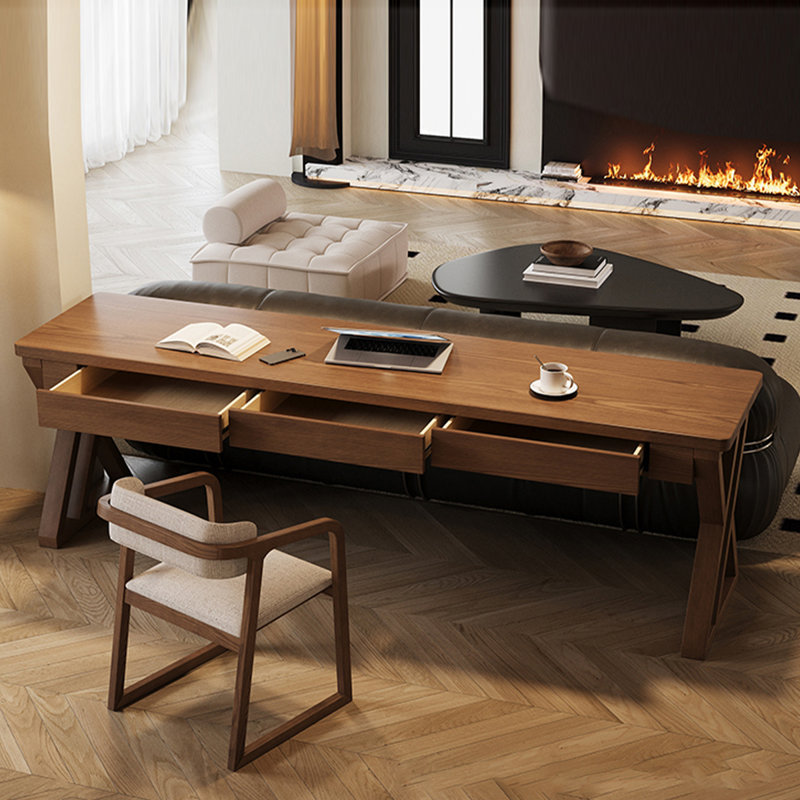 Walnut Rectangular Solid Wood desks, 29.53" H x 70.87" W x 23.62" D