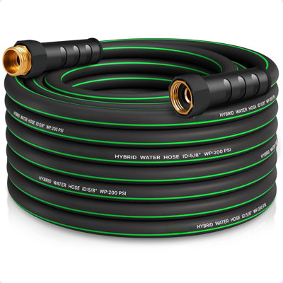 Heavy Duty Garden Hose 50Ft, NON-EXPANDABLE Flexible Water Hose, Kink Resistant Lightweight Hybrid Hose, Leakproof Hose Male To Female Fittings