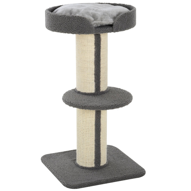 Cameron Cat Tree with Scratching Post for Indoor Kittens, Grey/Cream