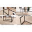 Table carrée en verre trempé de 51 po avec 6 sièges pour salle à manger élégante et confortable, pieds en métal noir, coussins de chaise d'unité centrale-36220557-36220566