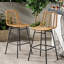 2 tabourets de bar d'extérieur - look moderne, pieds inclinés, structure en fer noir,