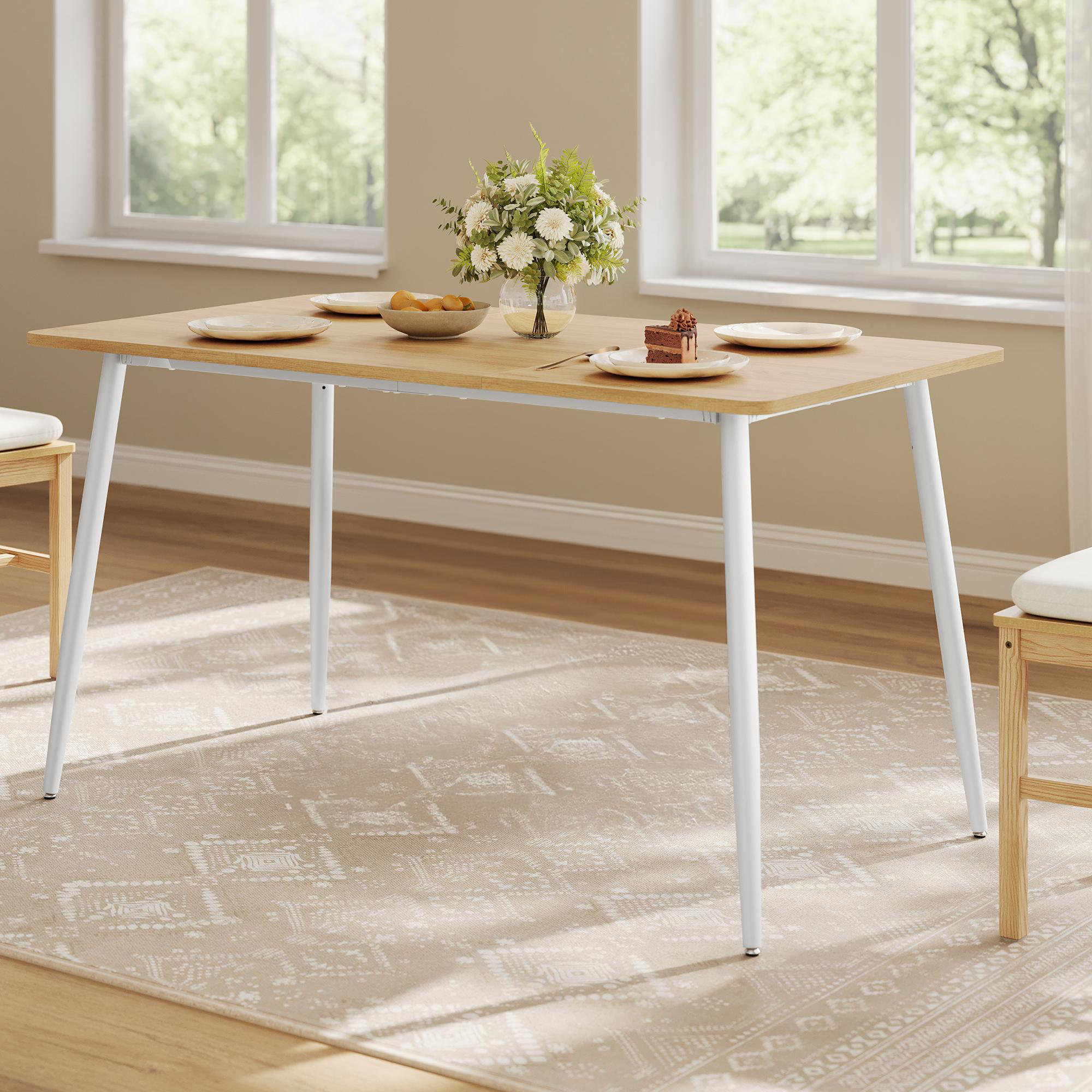 George Oliver 55.1'' W Modern Rectangular Dining Kitchen Table for 4-6 ...