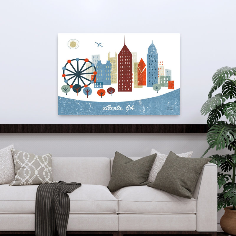 Colorful Atlanta 1 Piece Wrapped Canvas Wall Art, 81.28cm H x 121.92cm W
