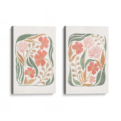 Ensemble de 2 fleurs corail