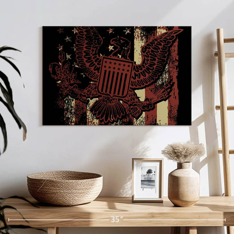 Brampt American Flag Grunge Eagle, 34" H x 51" W