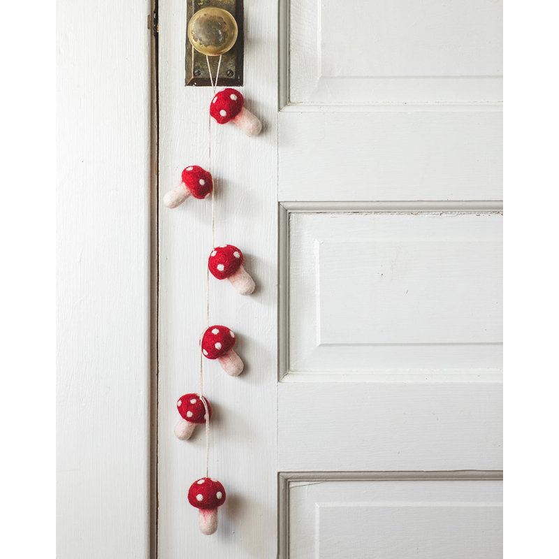 Nordic Felted Mushroom Ornament - Mini - Set of 6