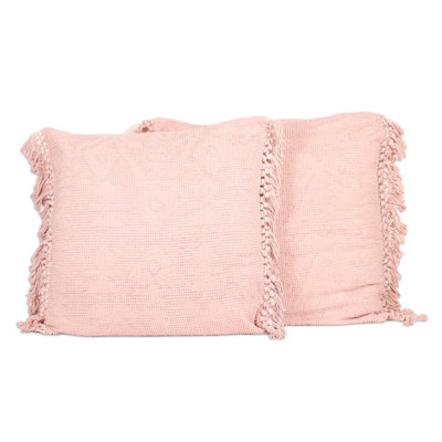 Novica Handmade Pink Passion Cotton Cushion Covers (Pair)