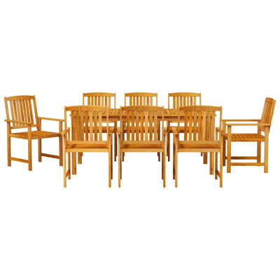 8 - Person Acacia Solid Wood Patio Dining Set Rectangular Table