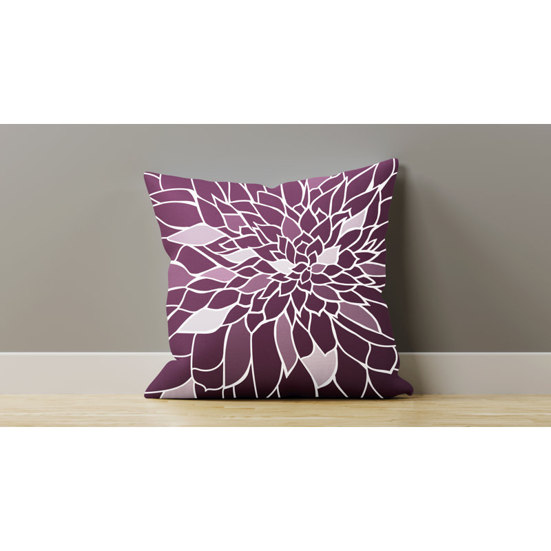Raina Outdoor Reversible Throw Pillow, 15W" x 15H", Purple