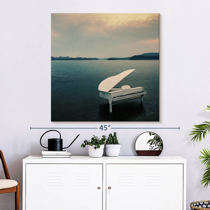 Abarca Piano By The Sea, H 33 po x l 33 po