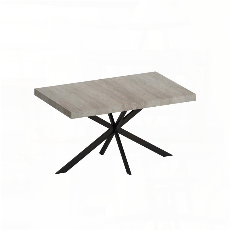 Table de salle à manger extensible rétro avec boîte de rangement Retro (plateau Carole gris) (55,11 po à 70,86 po), Gris
