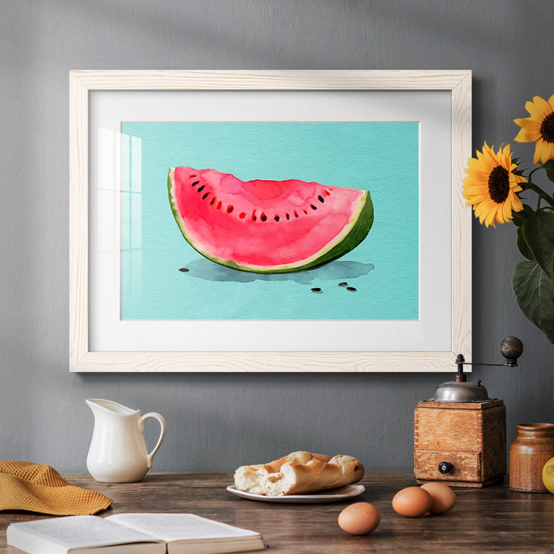 Summer Watermelon I - impression d'un seul cadre photo, Blanc, H 28 po x l 42 po x P 1,5 po