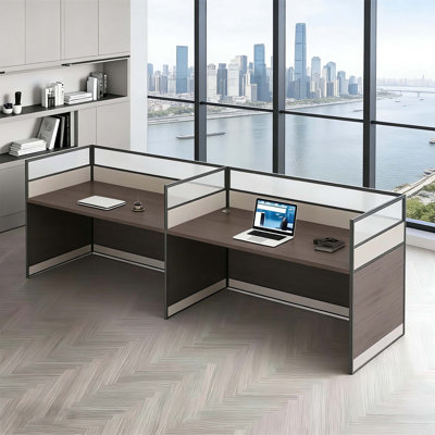 Bureau rectangulaire pour 2 personnes avec poste de travail avec banc
