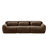114.7" Fluffy Plush Fabric 3-Seater Boneless Sofa with Anti-Slip Bottom and 3 Throw Pillows-159716634-159716632-159716611