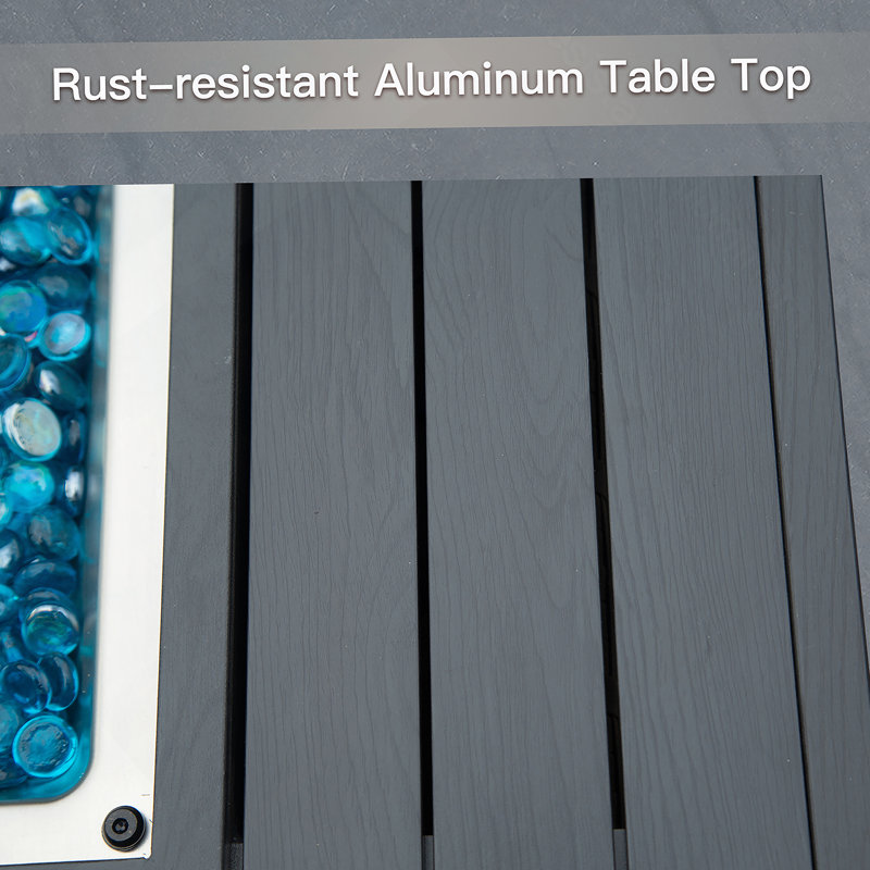 Fire Pit Table With Glass Wind Guard